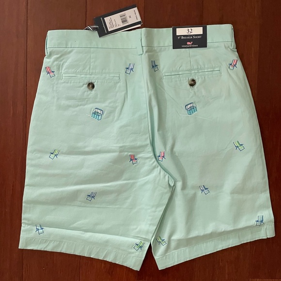 NWT VINEYARD VINES 9 INCH EMBROIDERED STRETCH BREAKER SHORTS Crystal Blue 32 - Picture 3 of 3